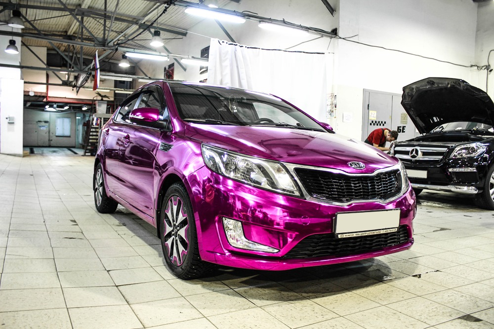 KIA RIO Фиолетовый хром — Re-Styling на DRIVE2