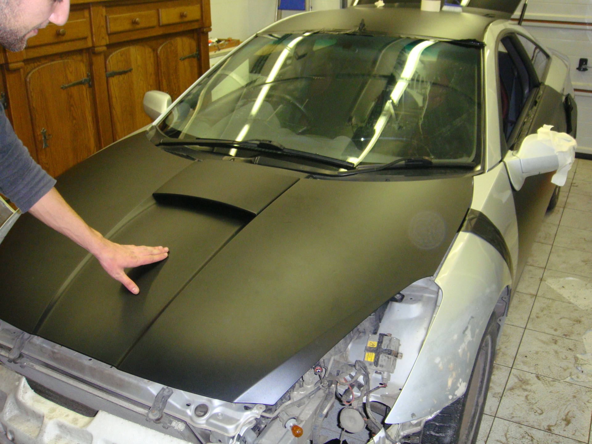 Pasting the body  its a long hike - Toyota Celica 18 liter 2001