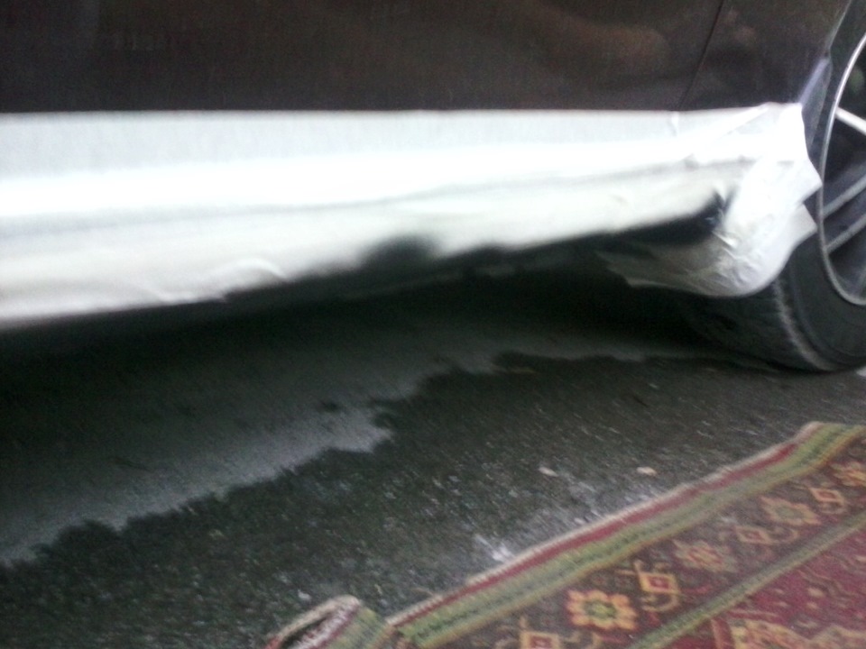 123. Обработка порогов антигравием — ЗАЗ Chance, 1,3 л, 2010 года ...