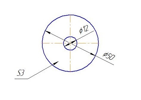 Эскиз шайбы с отверстием