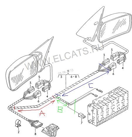 Схема электрозеркал гольф 4