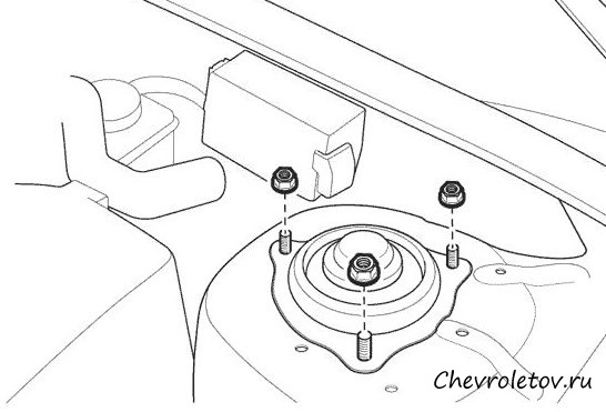 Замена передних амортизаторов - Chevrolet Captiva (1G), 2,4 л, 2014 года своими 