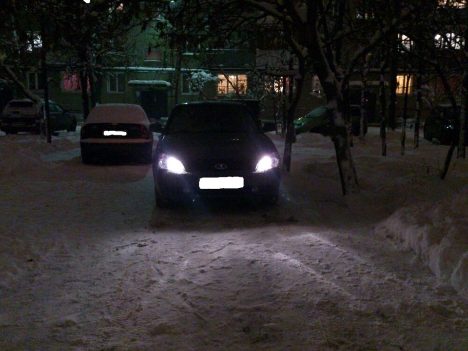 Светодиоды в габариты (передние фары) — LADA Приора хэтчбек, 1,6 л ...