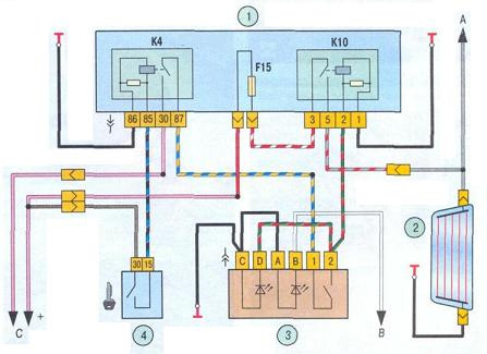 Обогрев заднего стекла ваз 2115 схема проводки