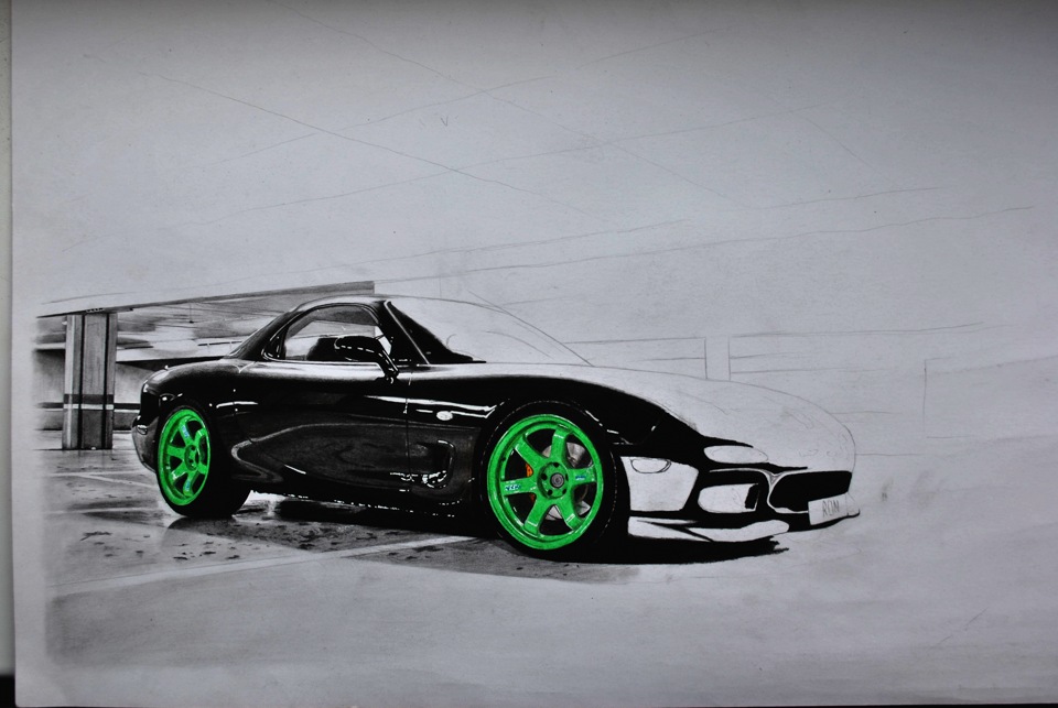 Как нарисовать mazda rx7