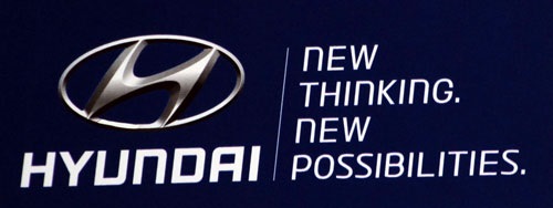 New thinking. Hyundai New logo. Hyundai спецтехника логотип. Hyundai New thinking New possibilities. Слоган Хендэ.