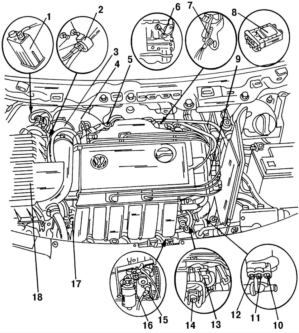 Пассат б3 схема под капотом