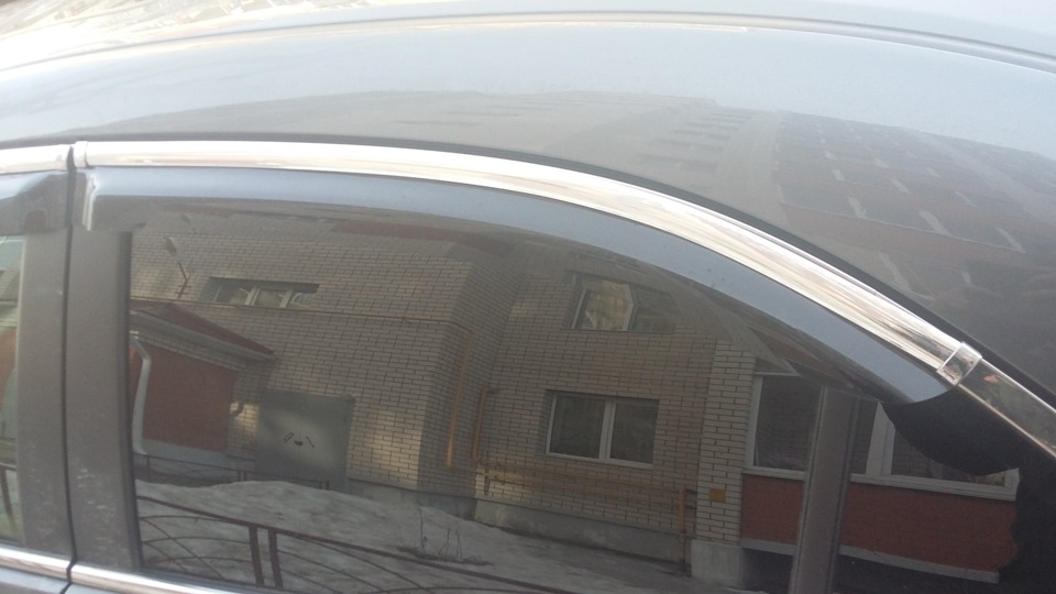 Дефлекторы окон с хромом — Honda Accord (8G), 2,4 л, 2011 года ...