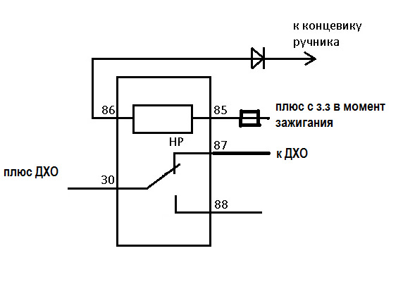 Дхо через ручник схема подключения