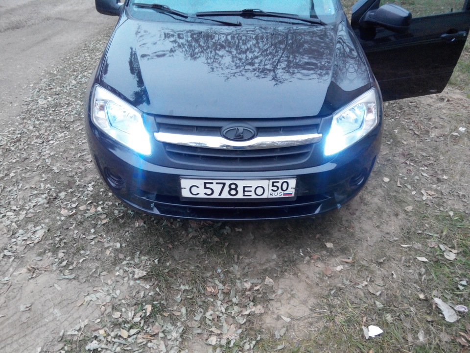 ДХО со светодиодами — Lada Гранта (1G), 1,6 л, 2013 года | электроника ...