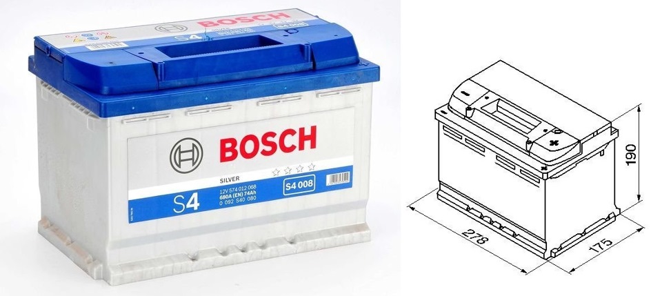 Аккумулятор bosch s4