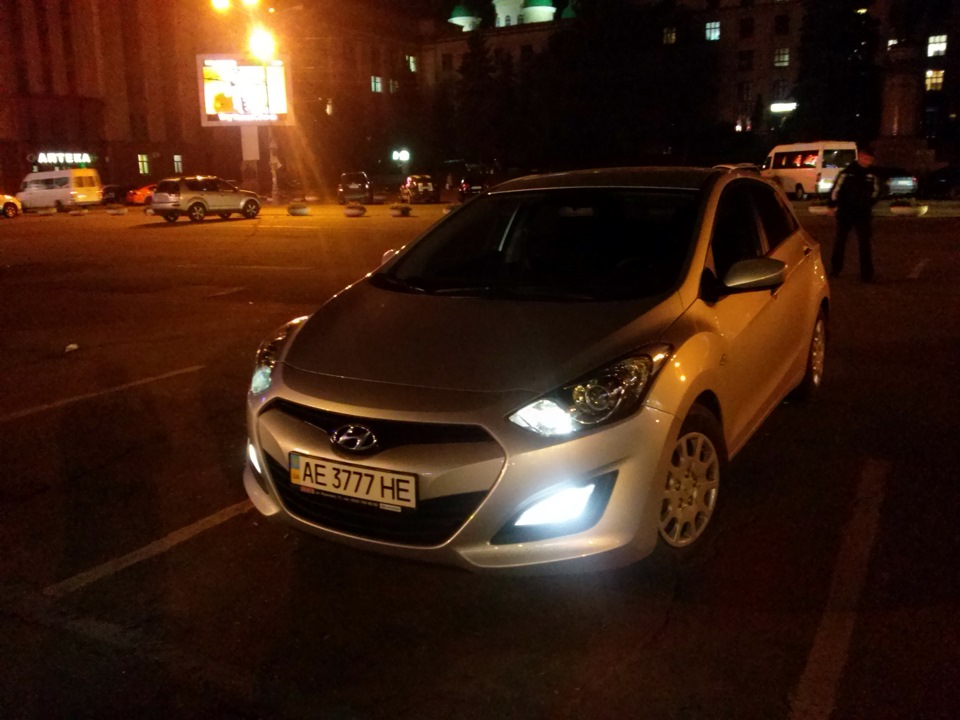 Ночные фото как светят птф с галогенками Silver Star 5000K — Hyundai ...