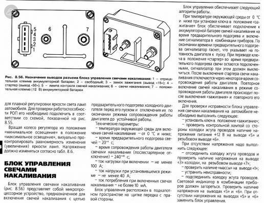 Схема свечей накала 4d56