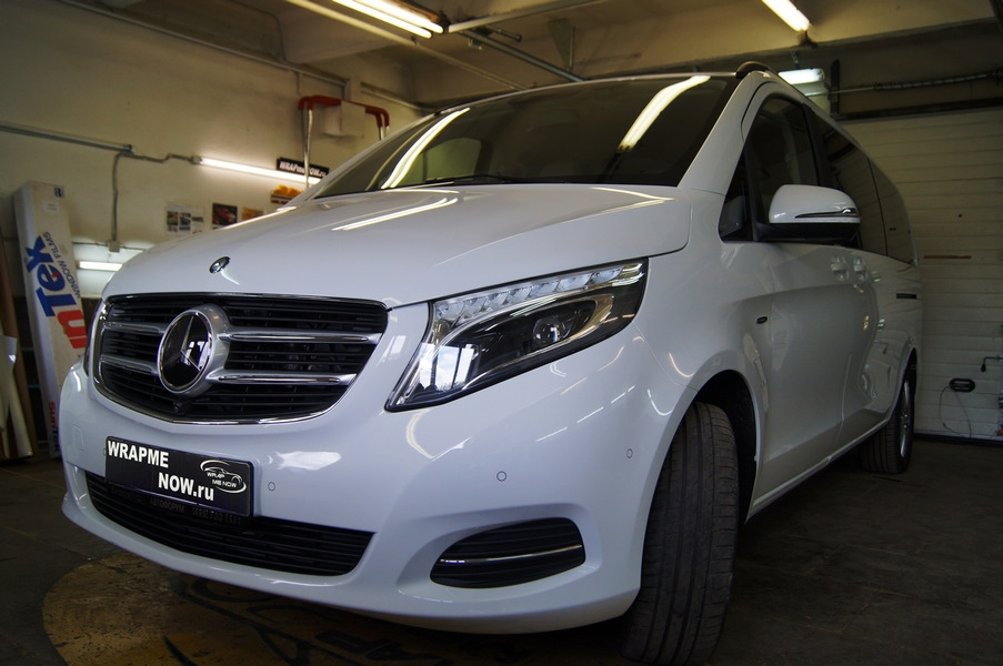 Оклейка переда Mercedes Viano 2017 защитной пленкой Suntek PPF ...