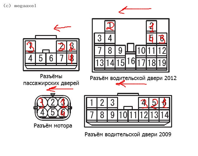 Схема стеклоподъемников лансер 10