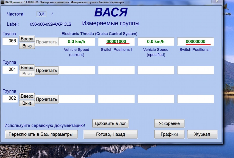 Вася диагност активация парктроника