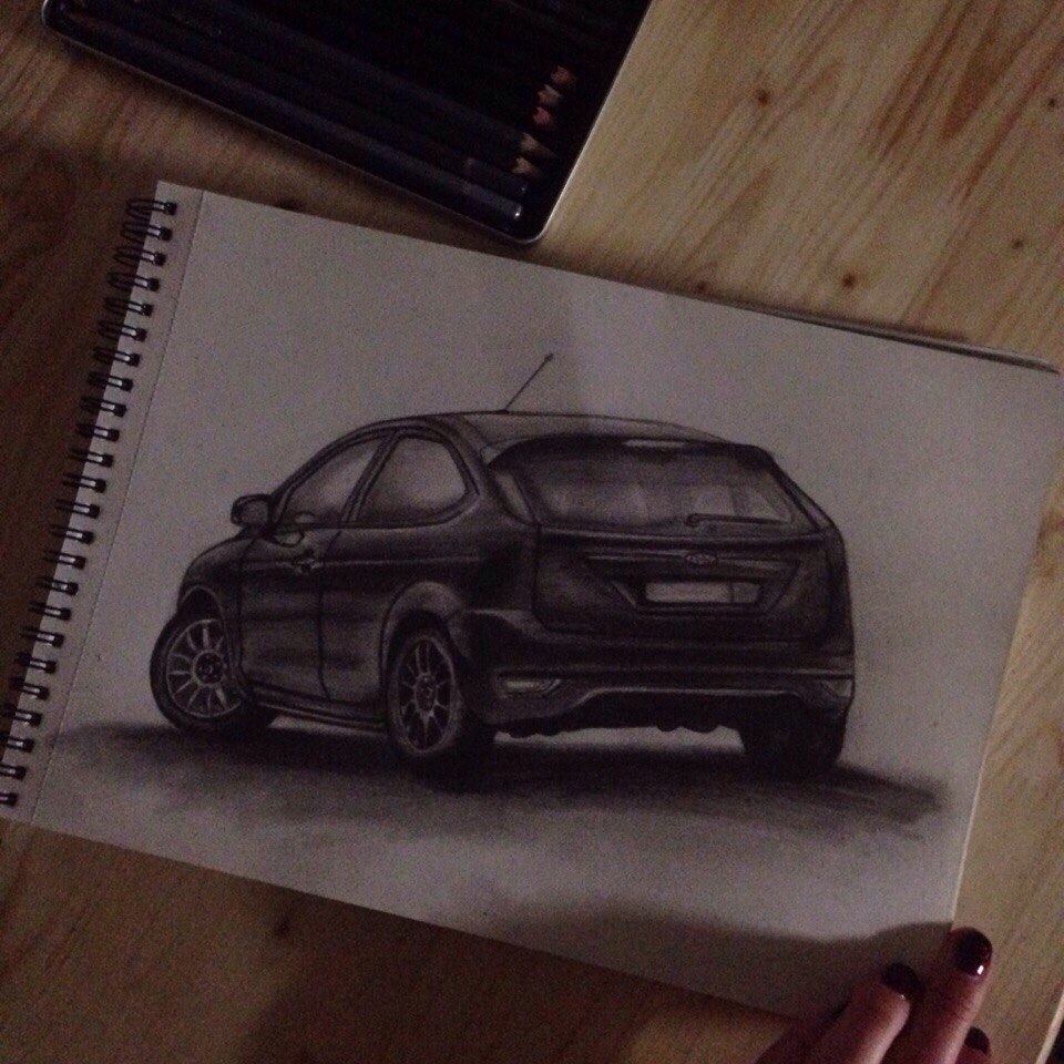 Подружка нарисовала мой Фордик — Ford Focus Hatchback II, 1,6 л, 2007 ...