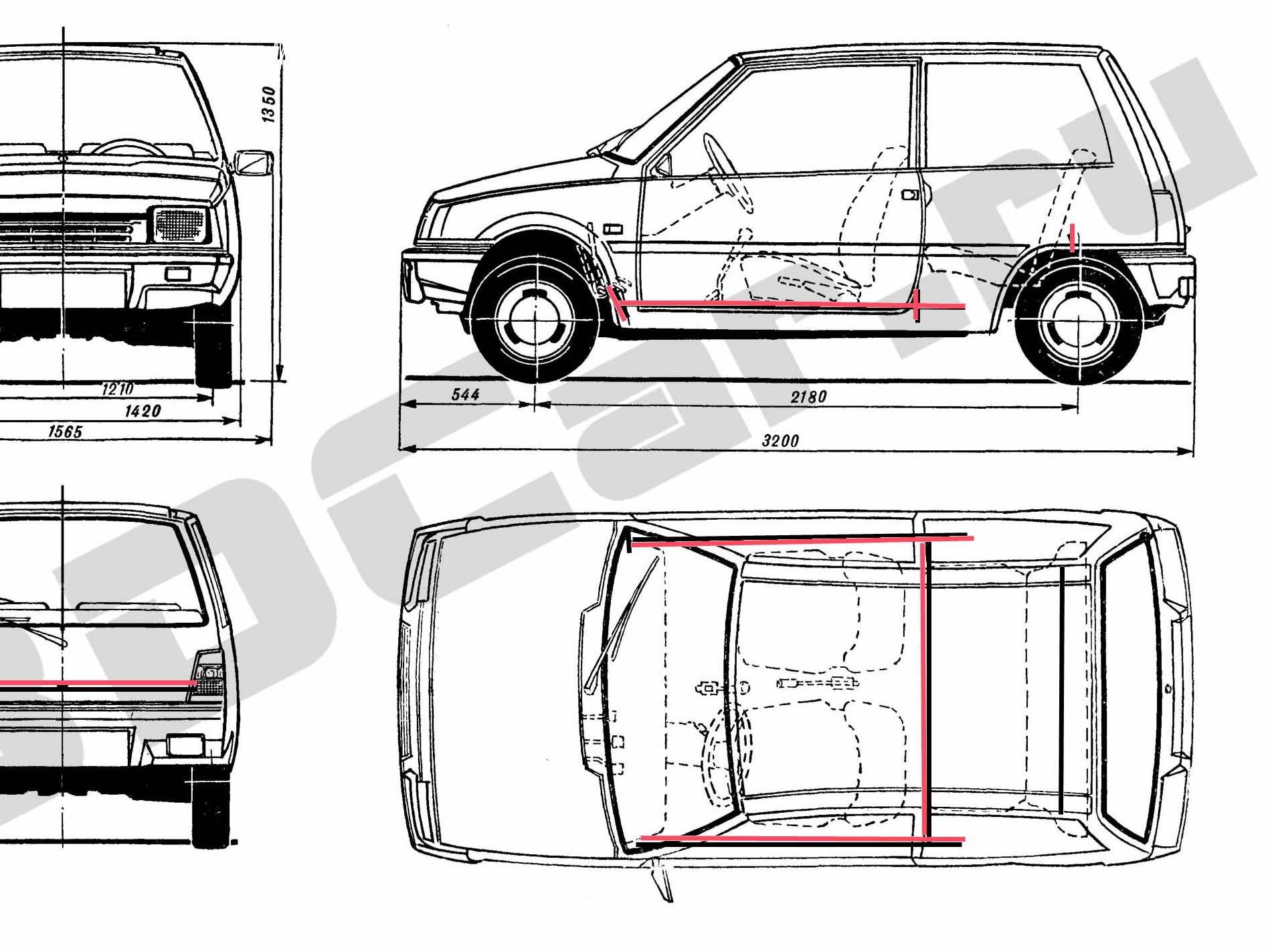 Колея оки. ВАЗ 1111 Ока чертежи. ВАЗ 1111 Ока чертежи кузова. ВАЗ 1111 чертеж.