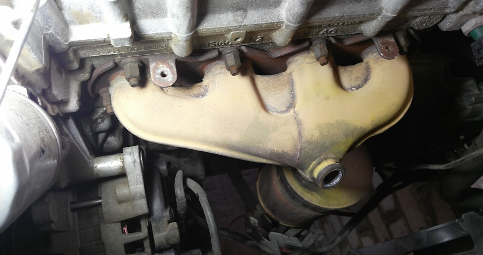 Лопнул коллектор/ ремонт Термометалл ABRO — Volkswagen Polo Sedan, 1,6 ...