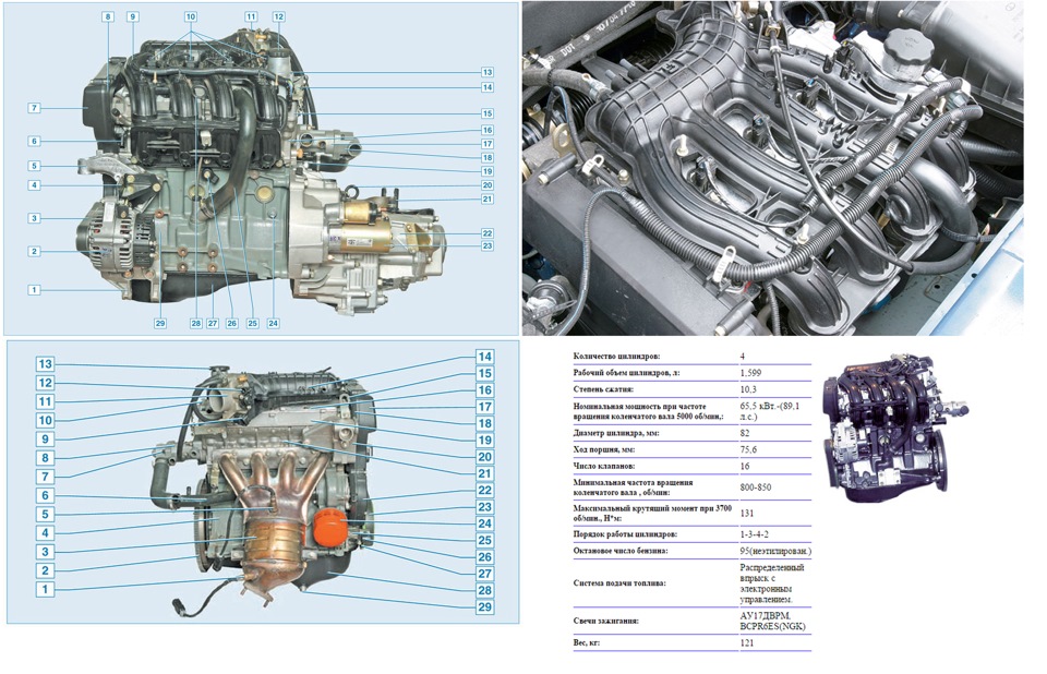 Двигатель ваз 21124 16 клапанов схема