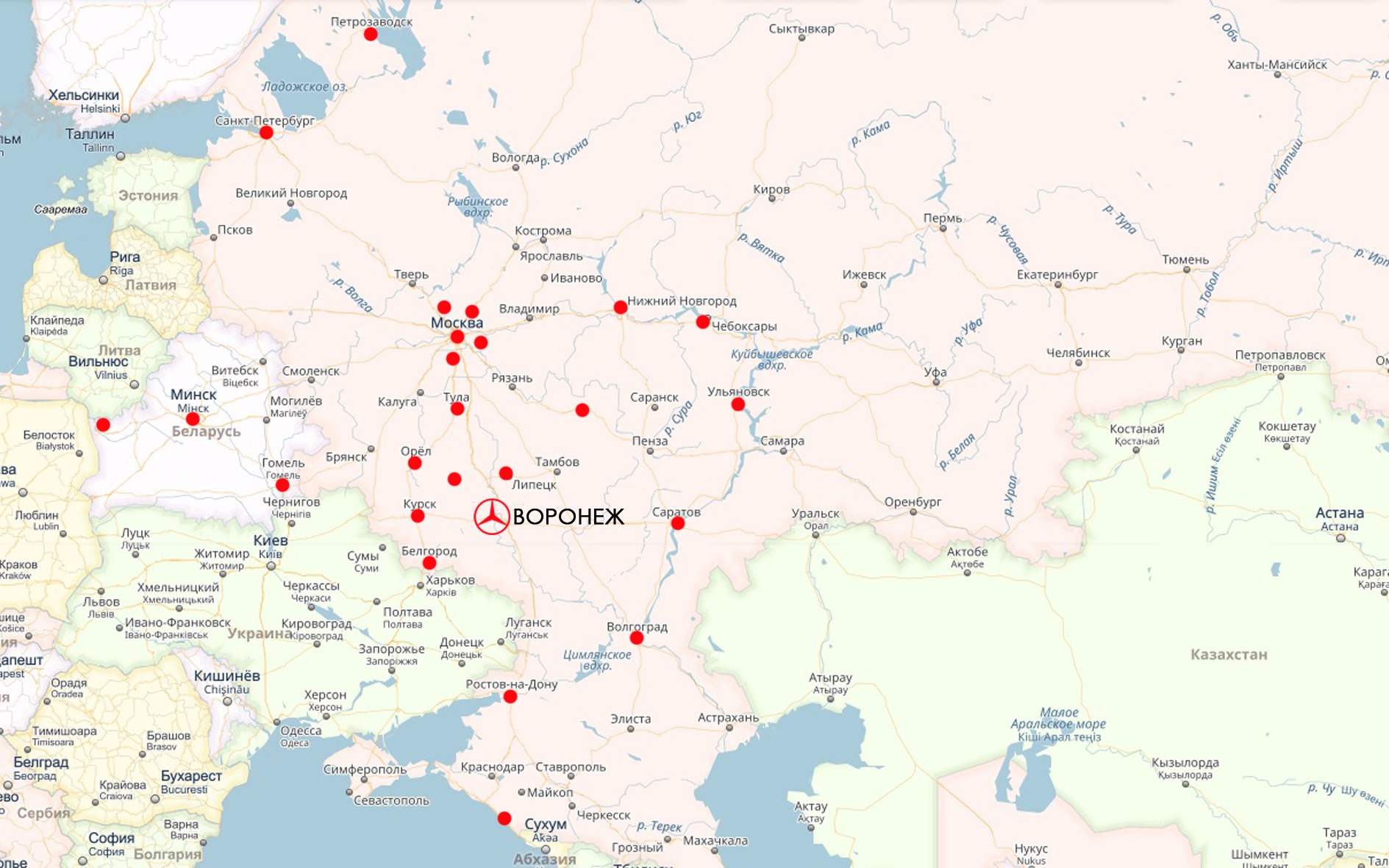 Воронеж на карте Ромми