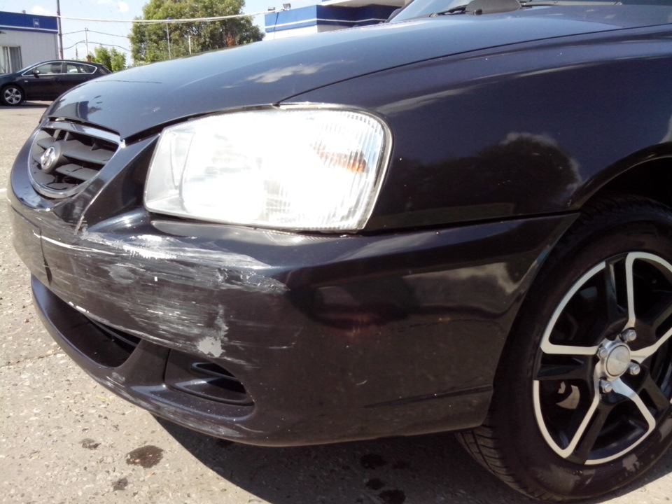 передний бампер — Hyundai Accent (2G), 1,5 л, 2008 года | своими руками ...