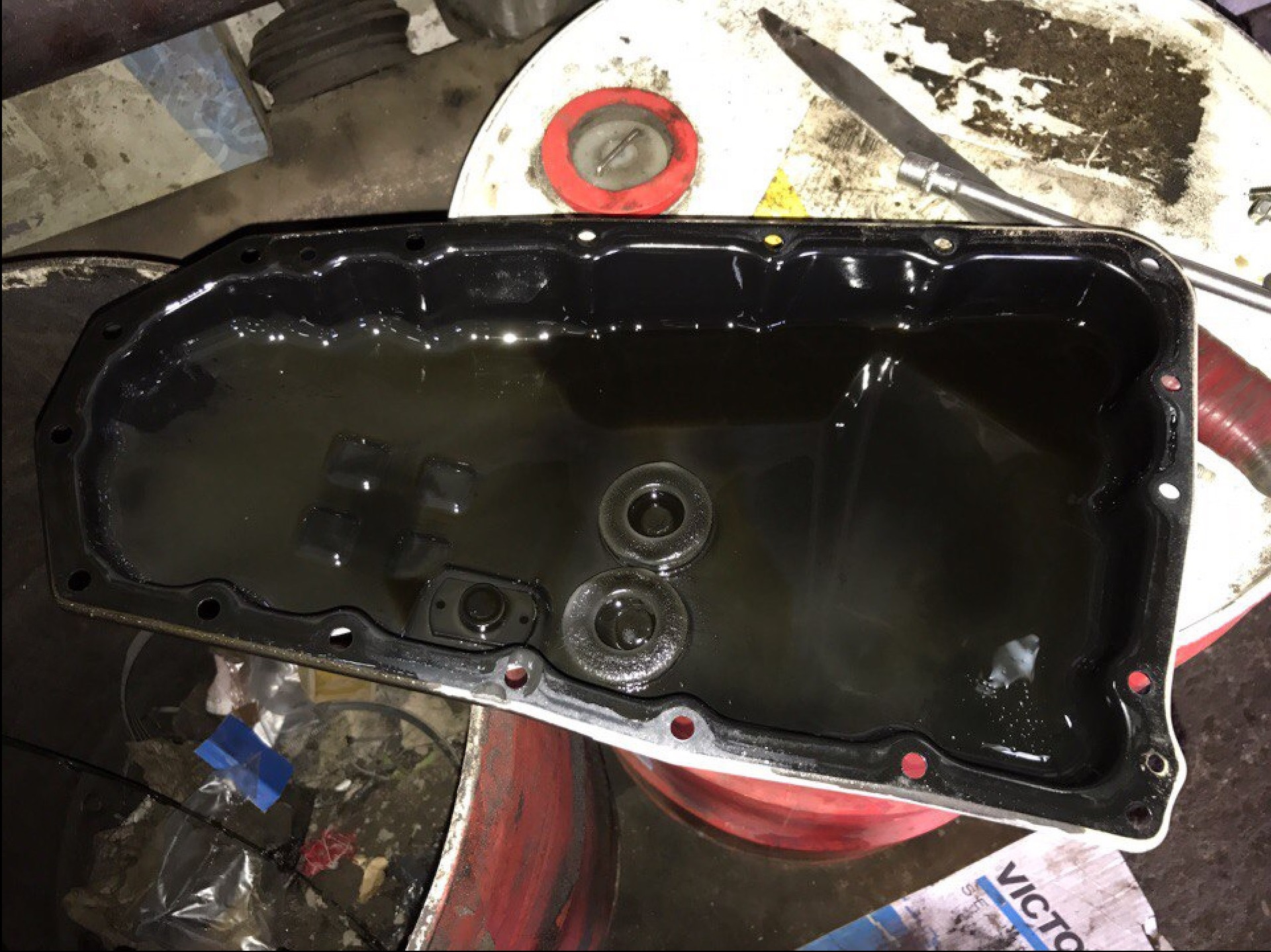 Oil change in a variator of the car Oil change in a variator of the car