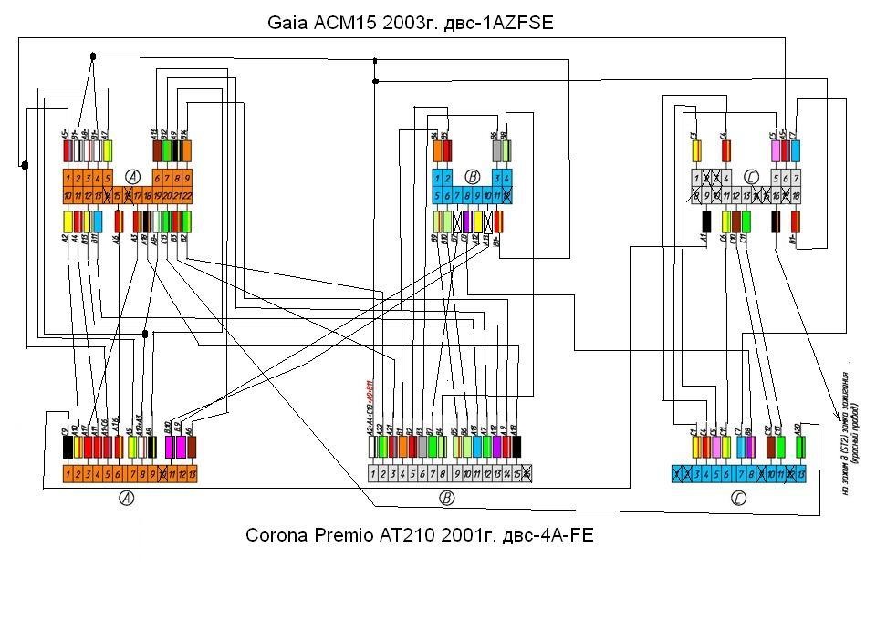 Схема проводки корона премио ат211