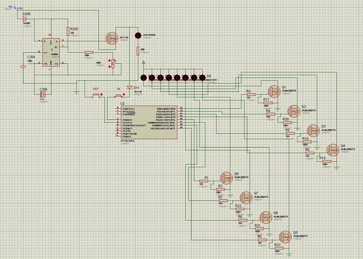 Бегущий огонь на 8 каналов .v2 — Сообщество «Электронные Поделки» на DRIVE2