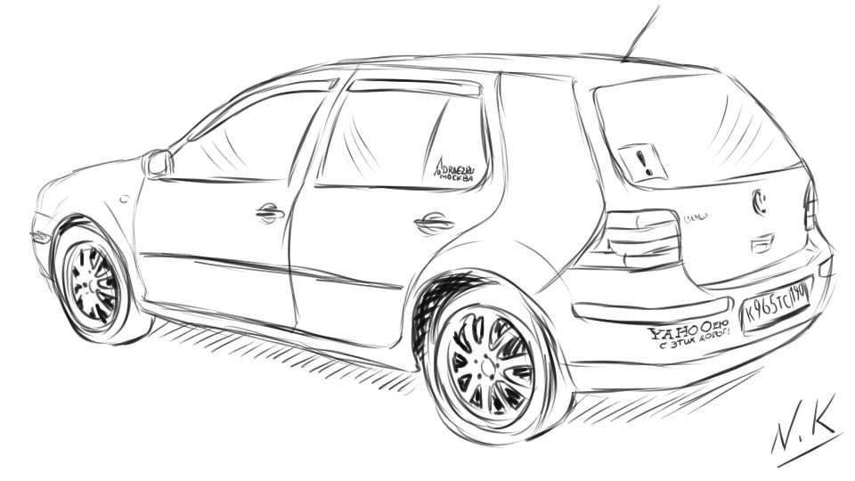 Рисунок моей Пули — просто приятно) — Volkswagen Golf Mk4, 1,6 л, 2001 ...