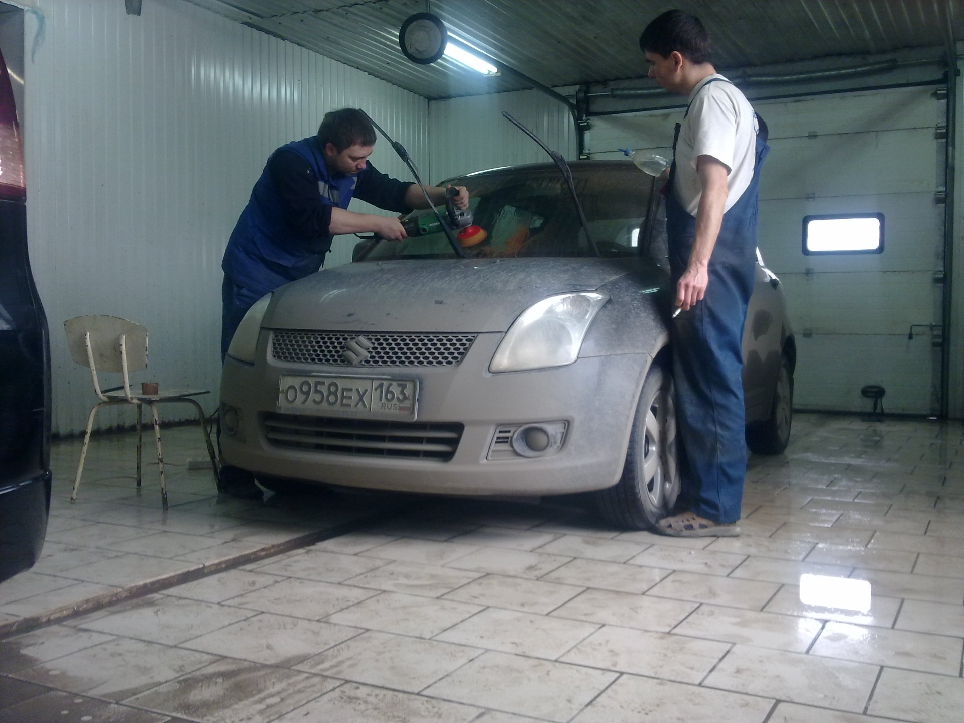 Полировка стекла + Защитная полировка — Suzuki Swift (2G), 1,3 л, 2007 ...