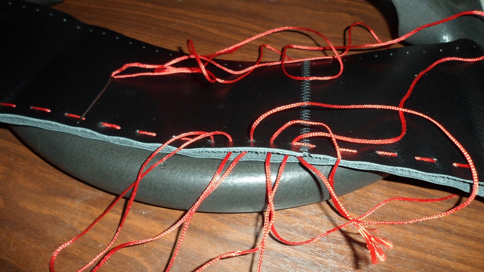 Обтяжка руля покупной заготовкой. — Audi 80 (B3), 1,8 л, 1987 года ...