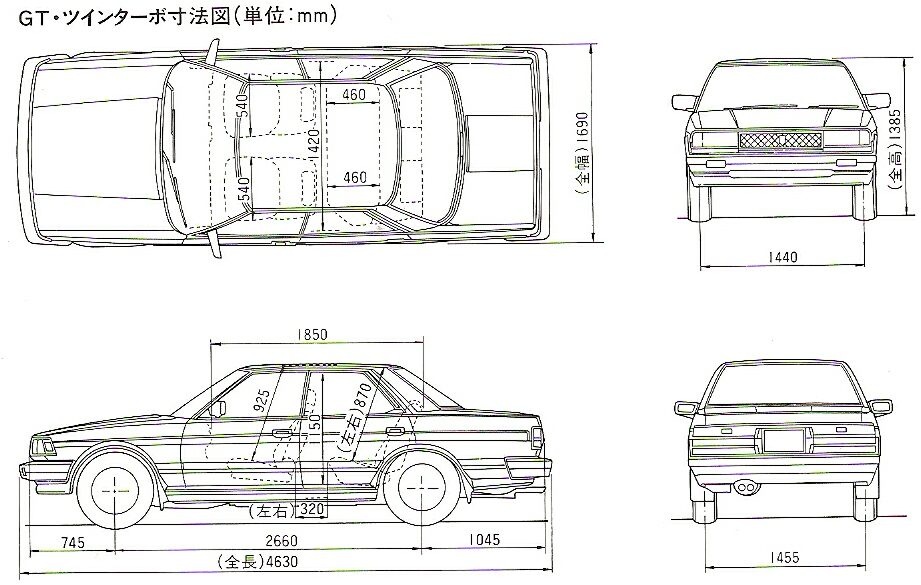 Mark ii характеристики. Toyota Mark 2 81 чертежи. Toyota Chaser 90 чертёж.