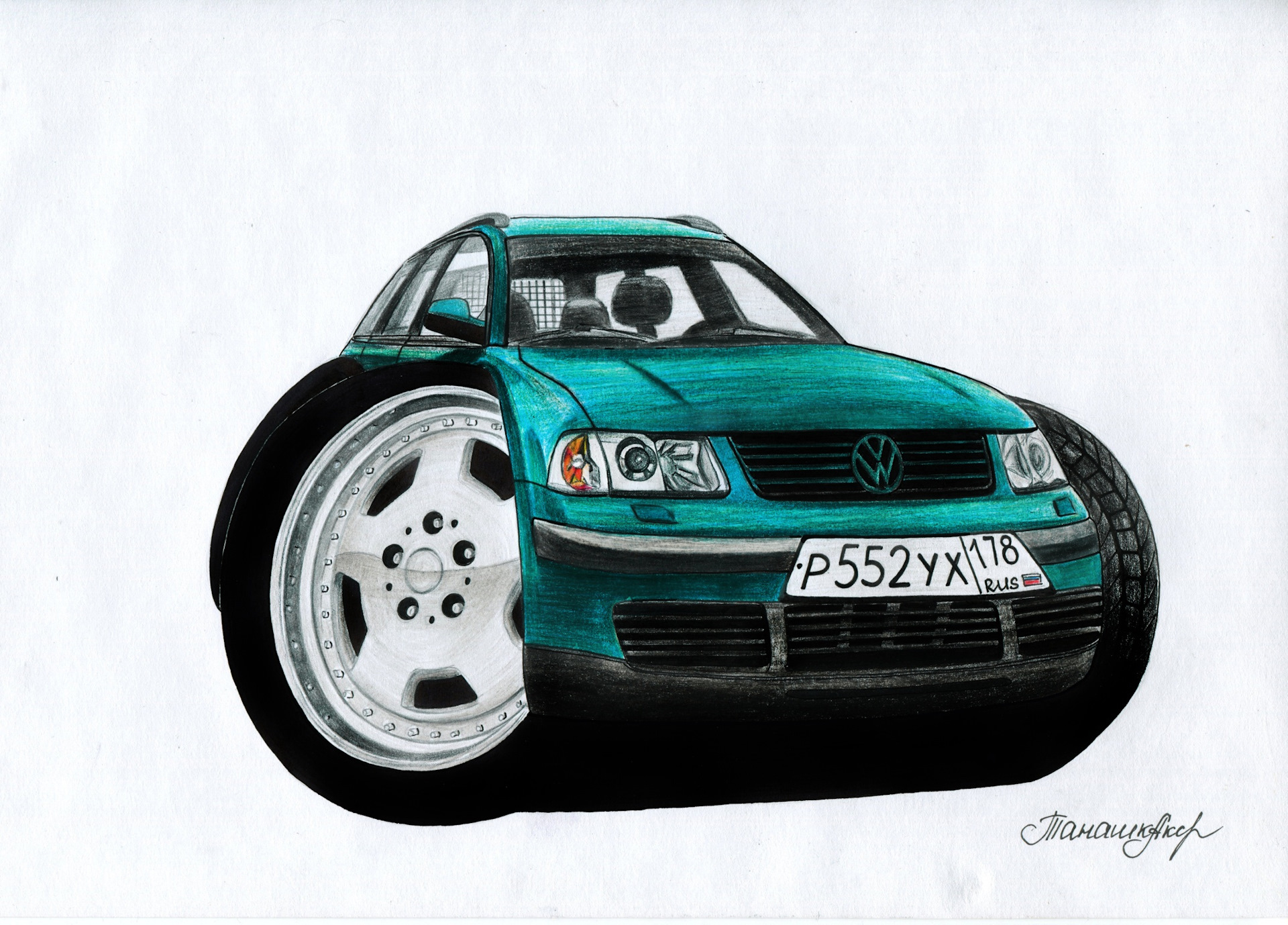 Рисунок 3 б. VW Passat b5 draw. VW Passat b5 шарж.