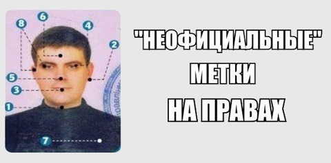 Какие метки ставят гаишники на правах и их значения