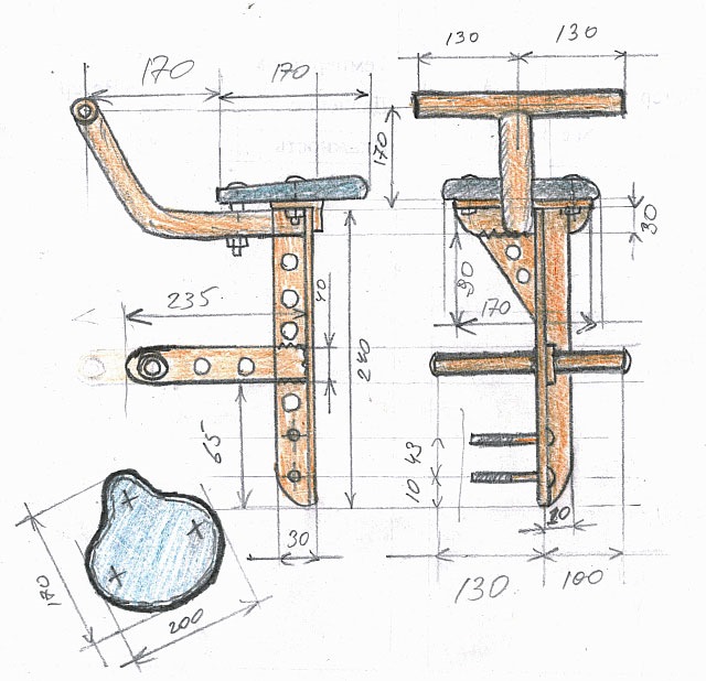 Чертежи ручная. Детское сиденье на велосипед на раму спереди своими руками чертежи.