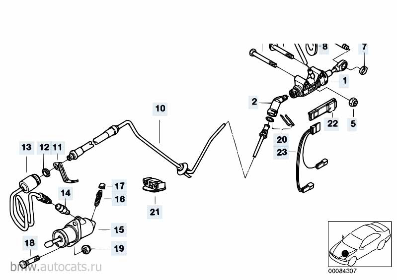 Шланг рабочего цилиндра сцепления ! — BMW 5 series (E39), 2,5 л, 1997