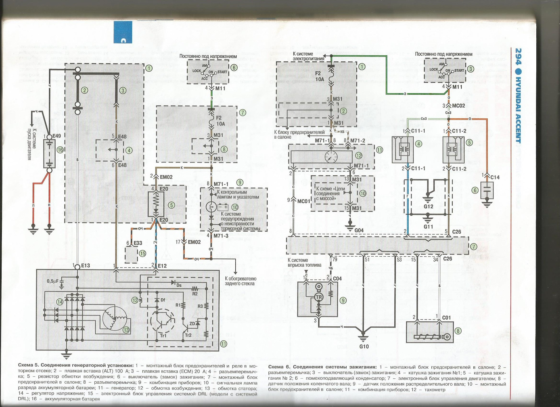 Электрическая схема акцент тагаз