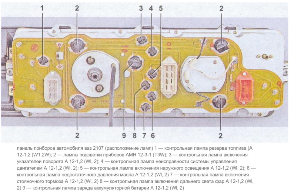 Приборная панель 2107 инжектор схема подключения