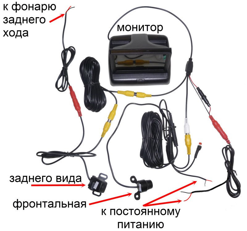 Схема подключения задней камеры