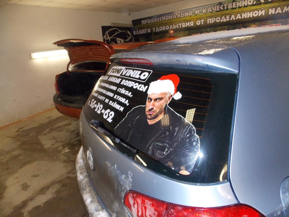 замутил себе рекламу на заднее стекло))) — Chevrolet Spark (M200, M250 ...