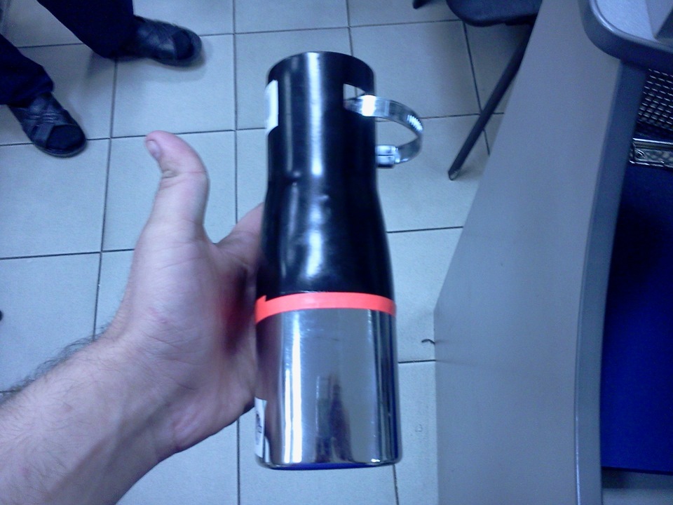 "Большой САМЕЦ" или как закрепить накладку на выхлопную трубу. — Lada ...