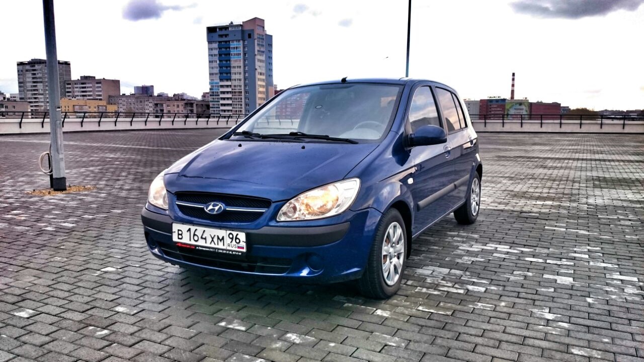 Hyundai Getz 1.4 бензиновый 2007 | достаточно синяя на DRIVE2