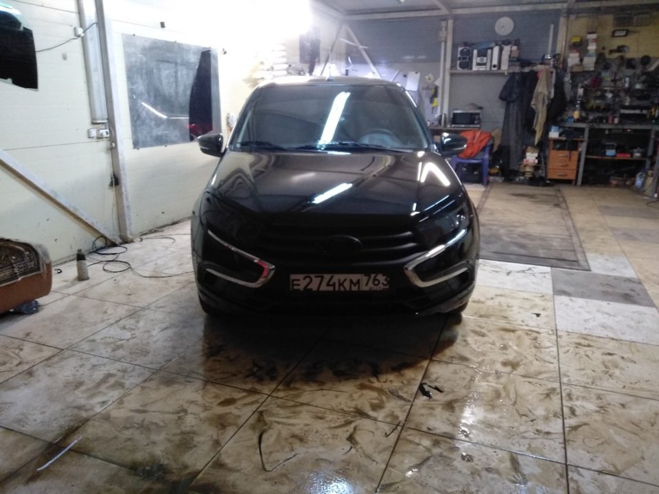 Броня капота и фар. — Lada Гранта (2G) FL, 1,6 л, 2021 года | стайлинг ...