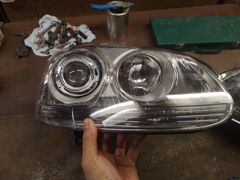 установка bi-led 6, замена ТЖ с прокачкой с vcds (блок mk70 ...