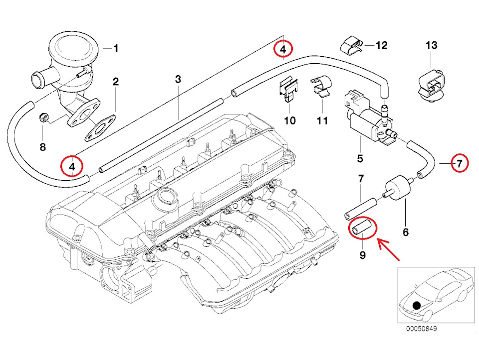 2002 bmw 325i vacuum lines