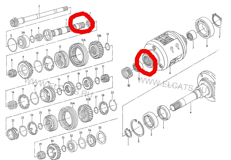 Схема коробки ауди 100