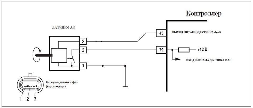 Подключение датчика коленвала двигатель 4216 схема