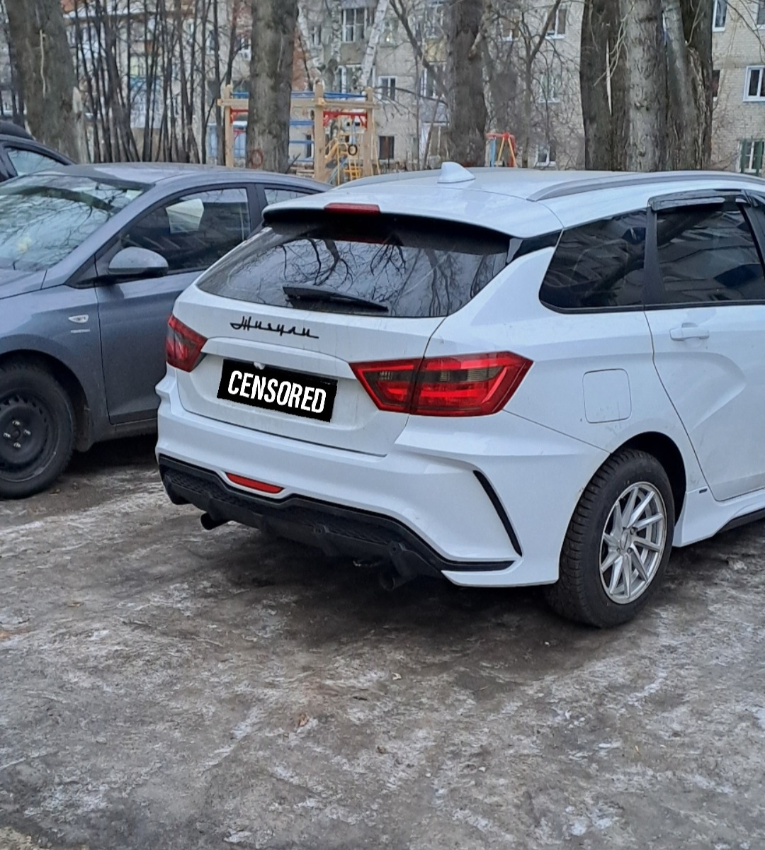 Задний бампер X-MUG 2.0 под двойной выхлоп. — Lada Vesta SW (1G), 1,6 л ...