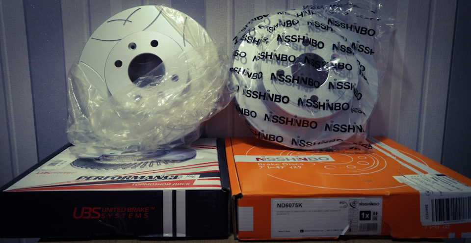 Brake Discs. UBS BP2103001 & Nisshinbo ND6075K. — Hyundai Solaris, 1,6 ...